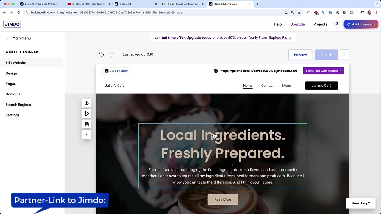 Tutoriel Jimdo (2026) – Comment créer un site web gratuit étape par étape