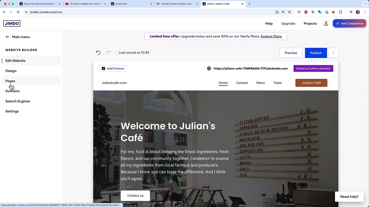 Tutoriel Jimdo (2026) – Comment créer un site web gratuit étape par étape