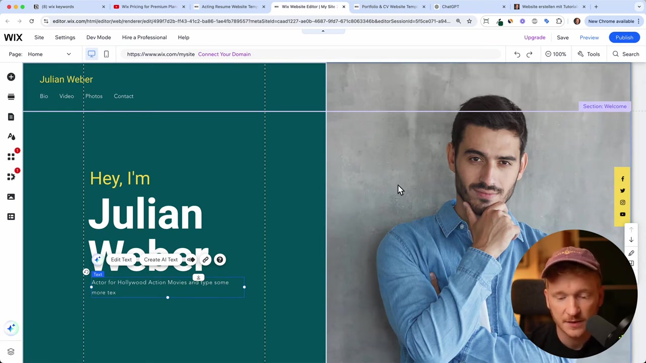 Tutorial de Wix 2026 - Cómo crear un Sitio Web de Portafolio en WIX
